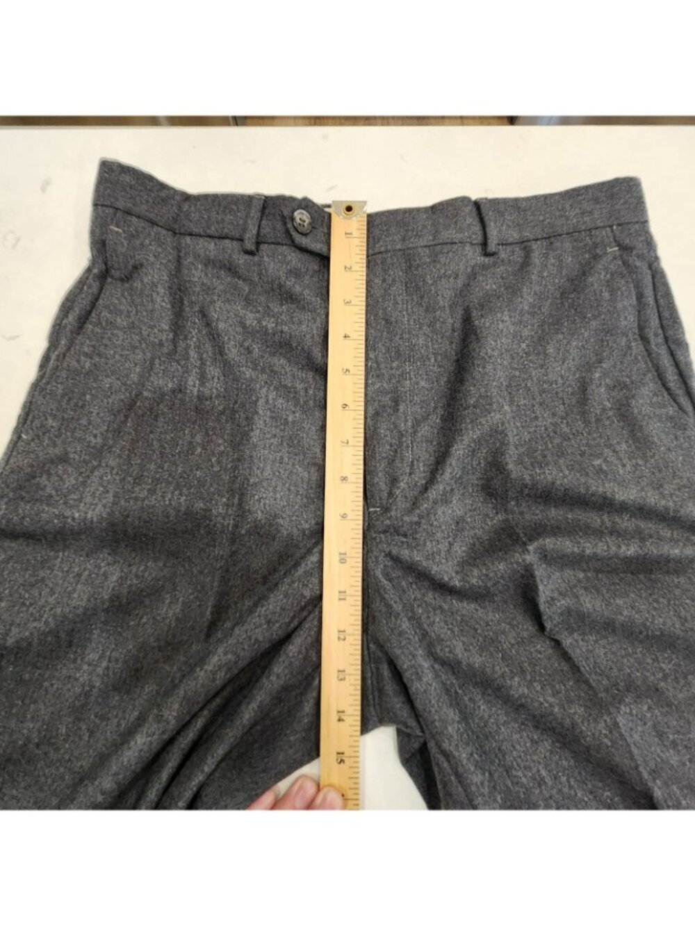 Vintage Evan Picone Dress Pants Mens 34x32 100% Pure Wool Gray 80s Preppy - Picture 11 of 15